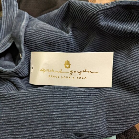 SPIRITUAL GANGSTER Blue Stonewash Ribbed Tank top sz XS NEW - Picture 4 of 5